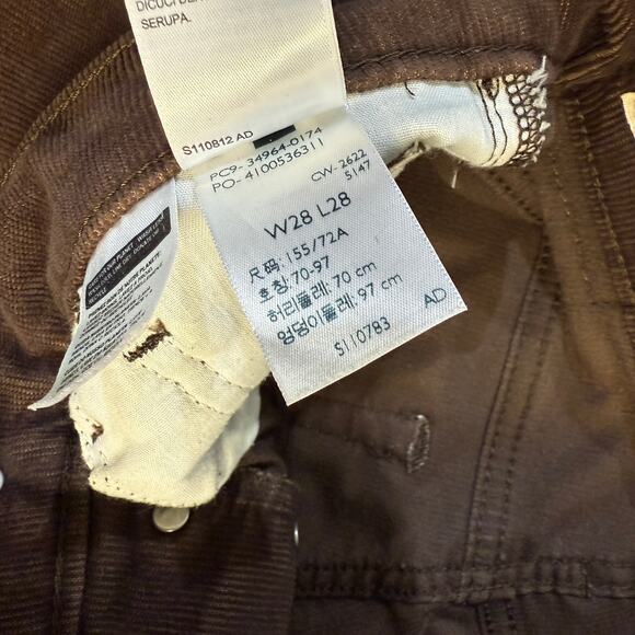 Levi's Wedgie Straight Pants Women's 28 x 8 LVC Premium Stretch Corduroy H4-9 - Picture 6 of 9